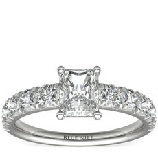 French Pave Diamond Engagement Ring in Platinum (1 ct. tw.)